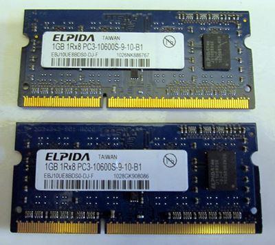 ELPIDA 1GB DDR3 LAPTOP MEMORY